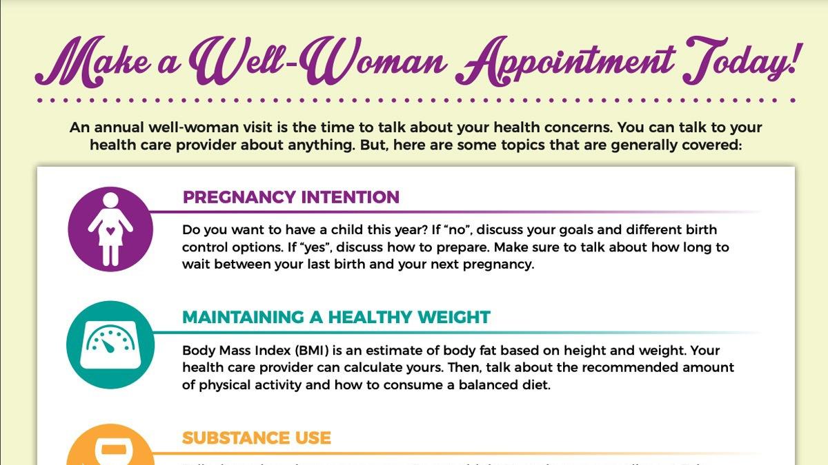 Make a Well-Woman appointment flyer