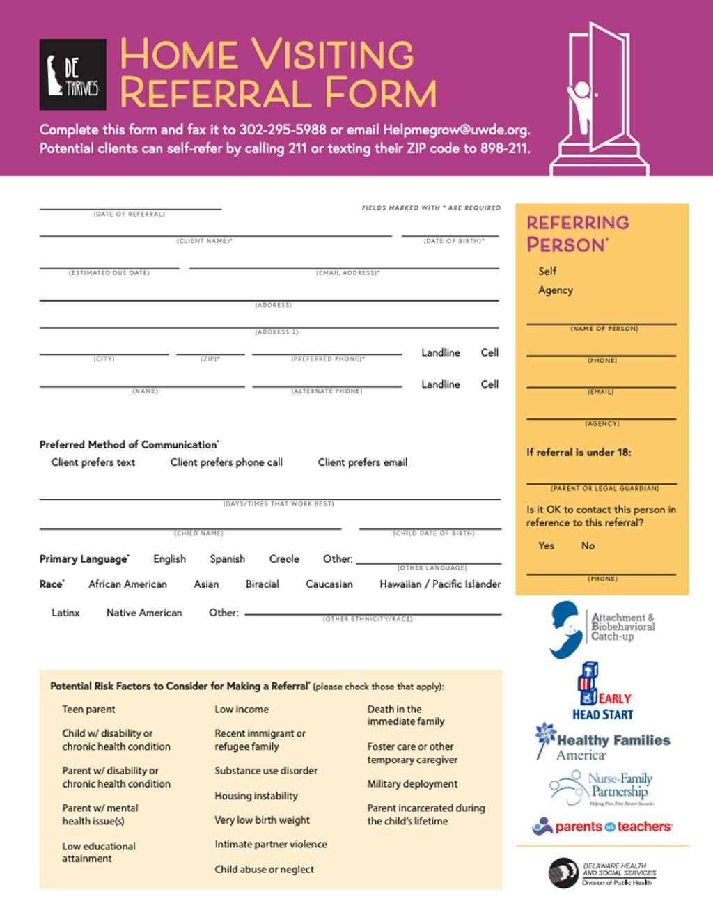 Home Visiting Referral Form
