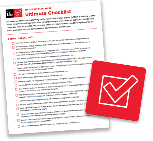 Image of the DE Thrives Teen Life Plan Checklist