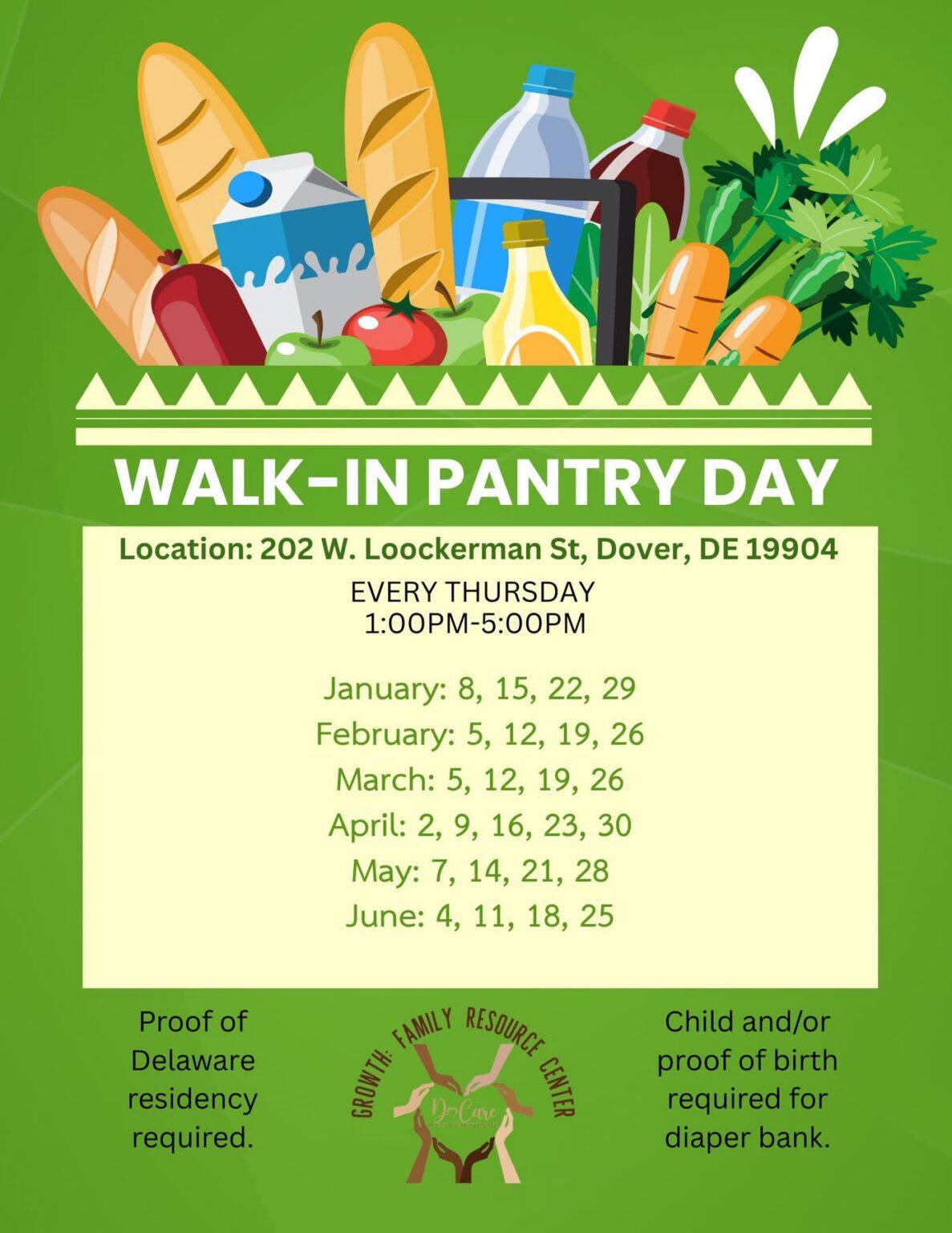 2026 Walk-In Pantry Dates Supported by Growth: Family Resource Center