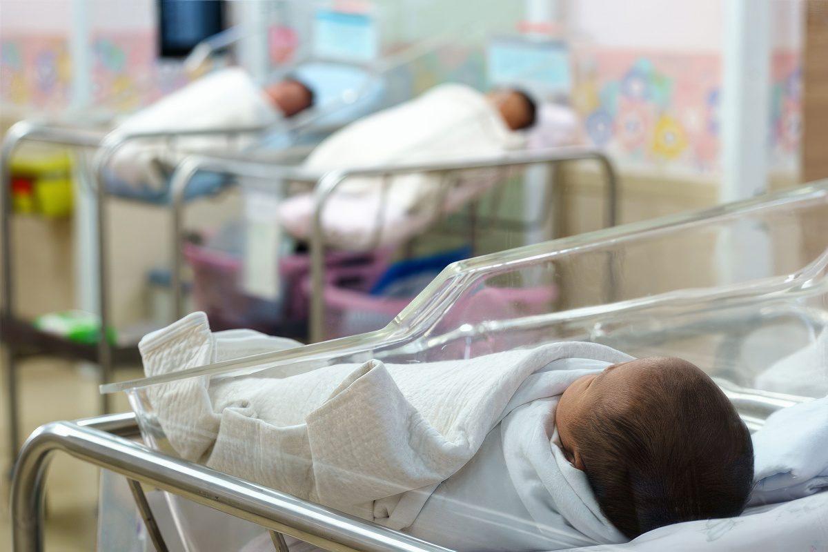 Perinatal Care, babies in a hospital newborn nursery.