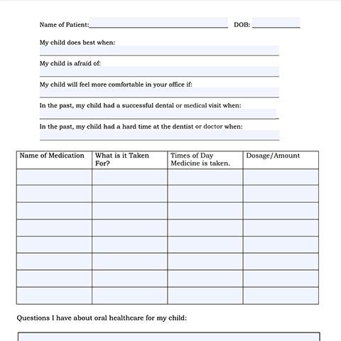 Healthy Smiles prescreening checklist