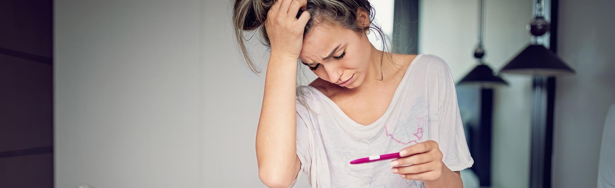 Teen pregnancy. Teen stressed about a pregnancy test. What if You Find Out You’re Pregnant?